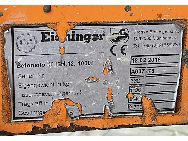 2016 eichinger 1016h.12 betonkubel - afbeelding 2 van  10