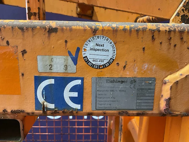 2016 eichinger 1082.16 krangreifer mechanische blokkenklem - afbeelding 7 van  7