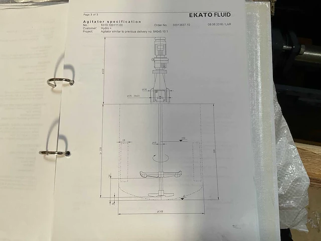 2016 ekato fluid em 2060 roermotor / mixer - afbeelding 13 van  13