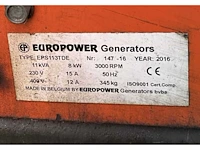 2016 europower generators eps113tde stroom aggregaat 11 kva - afbeelding 6 van  14