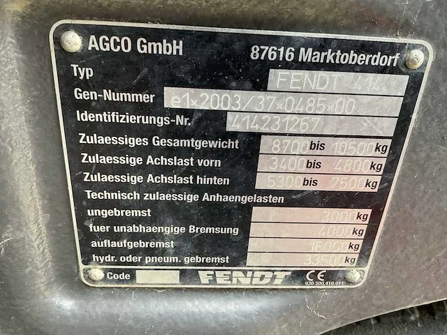 2016 fendt 513 power vierwielaangedreven landbouwtractor - afbeelding 21 van  37