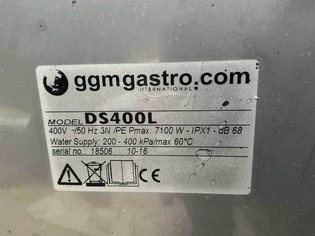 2016 ggmgastro ds400l korvenvaatwasmachine - afbeelding 9 van  9