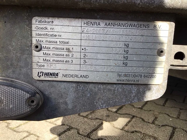 2016 henra kp3 aanhangwagen - afbeelding 6 van  16