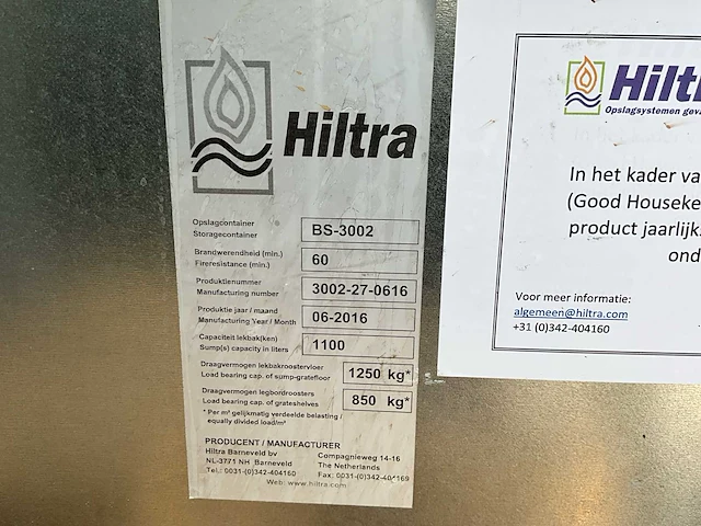 2016 hiltra bigsaver 3002 chemicaliën opslagcontainer - afbeelding 8 van  8