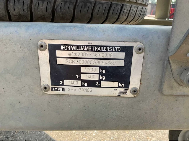 2016 ifor williams 2hb gx105 machinetransporter / aanhangwagen - afbeelding 15 van  22