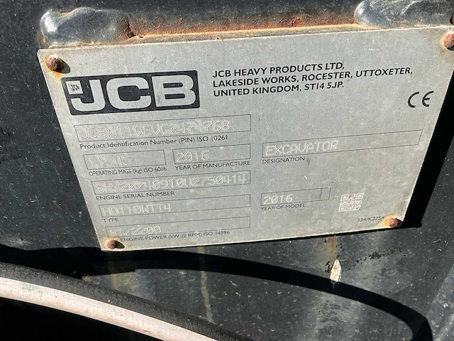 2016 jcb hd110wtt4 banden graafmachine - afbeelding 30 van  36