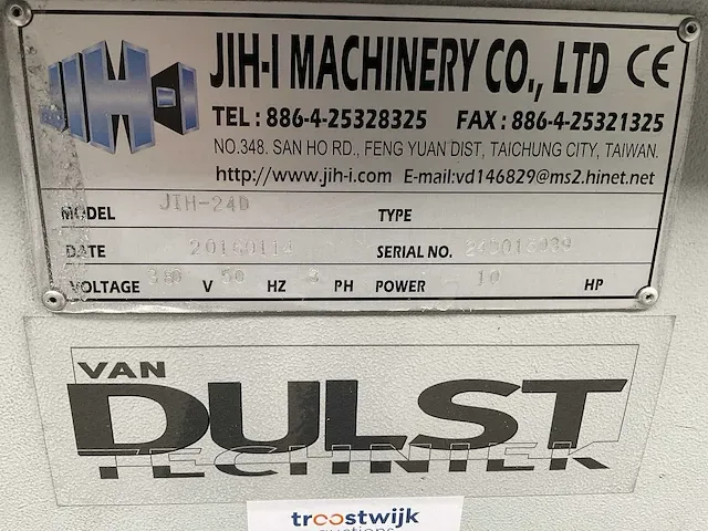 2016 jih-i machinery jth-24d aluminium afkortcirkelzaagmachine - afbeelding 16 van  23