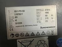 2016 jungheinrich 80v 6 pzs 930 accupakket - afbeelding 3 van  4