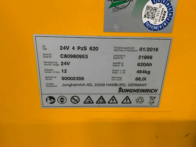 2016 jungheinrich eks110z280zz orderpicker - afbeelding 8 van  19