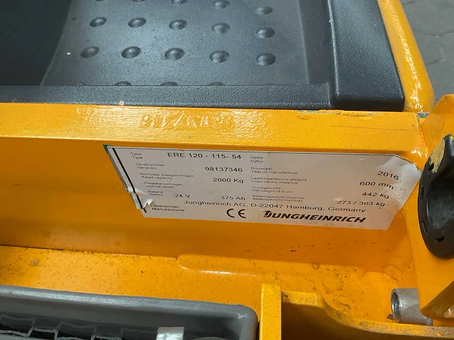 2016 jungheinrich ere120 elektrische palletwagen - afbeelding 7 van  7