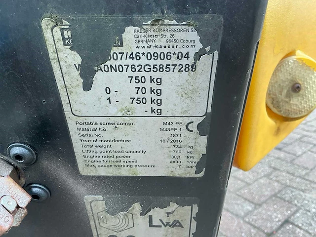 2016 kaeser m43 pe luchtcompressor - afbeelding 3 van  11