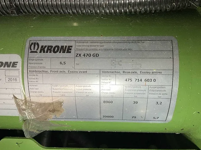 2016 krone zx 470 gd opraapwagen - afbeelding 19 van  19