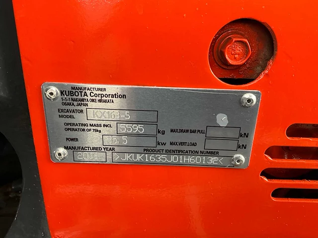 2016 kubota kx163-5 midigraafmachine - afbeelding 22 van  29