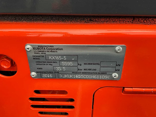 2016 kubota kx165-5 midi graafmachine - afbeelding 21 van  29