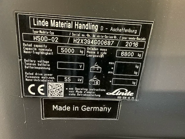 2016 linde h50d-02 vorkheftruck - afbeelding 17 van  24