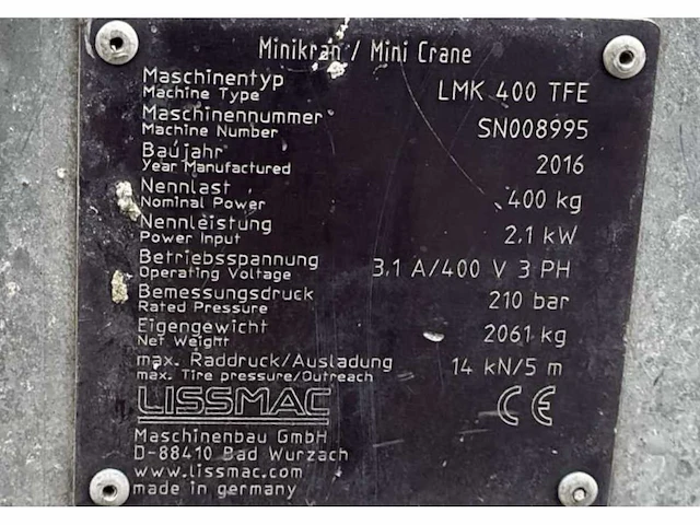 2016 lissmac lmk400 tfe lijmkraan - afbeelding 2 van  10