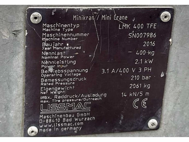 2016 lissmac lmk400 tfe lijmkraan - afbeelding 2 van  10