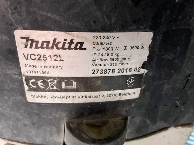 2016 makita vc2512l industriële stofzuiger - afbeelding 4 van  4