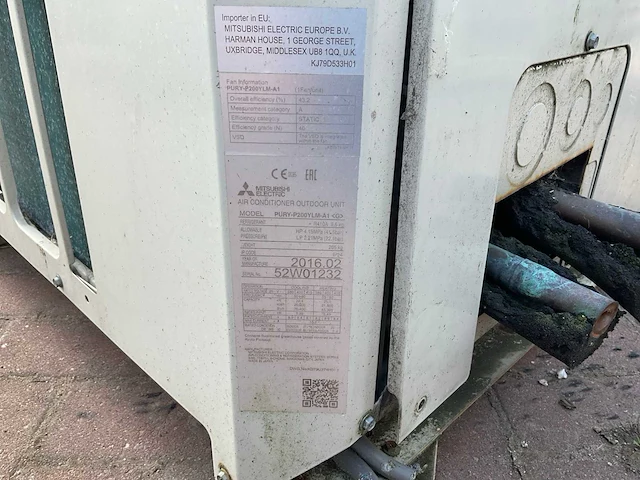 2016 mitsubishi electric city multi pury-p200ylm-a1 koelinstallaties outdoor (2x) - afbeelding 5 van  5