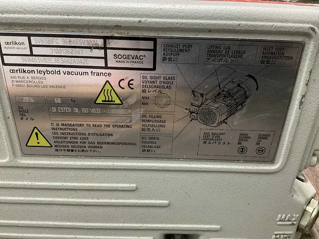 2016 oerlikon sogevac sv 40/60 bifc vacuümpomp - afbeelding 8 van  12