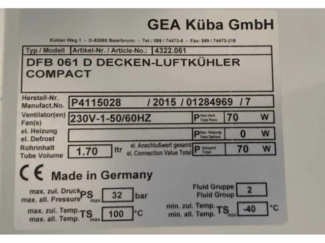 2016 pegas cf 606 koel / vries unit - afbeelding 11 van  11