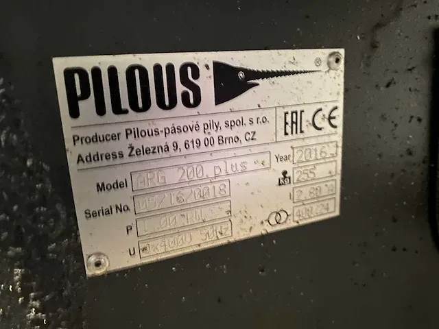 2016 pilous arg 200 plus bandzaagmachine - afbeelding 5 van  10