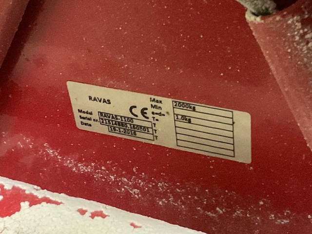 2016 ravi’s 1100 hand hydraulische palletwagen - afbeelding 4 van  6