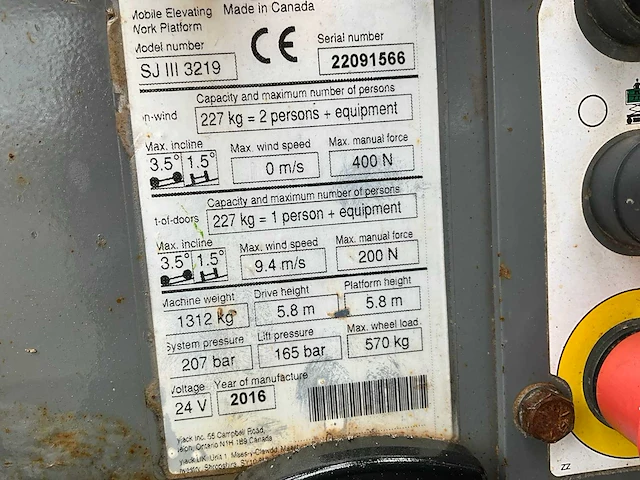 2016 skyjack sjiii 3219 hoogwerker - afbeelding 6 van  14