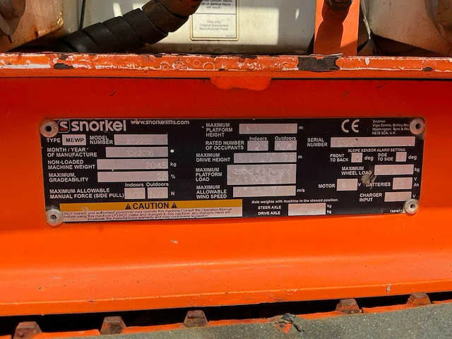 2016 snorkel s3226e hoogwerker - afbeelding 16 van  23