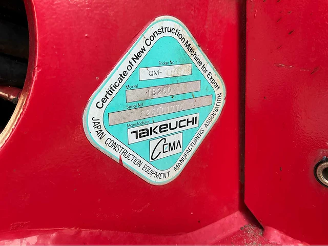 2016 takeuchi tb260 rupsgraafmachine - afbeelding 32 van  39