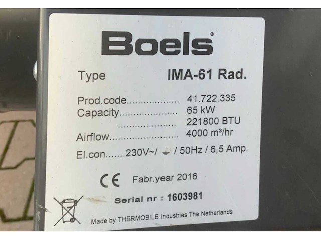 2016 thermobile ima-61 industriële heater / event heater / hetelucht turbine - afbeelding 9 van  9