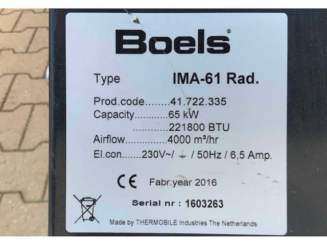 2016 thermobile ima-61 industriële heater / event heater / hetelucht turbine - afbeelding 6 van  6