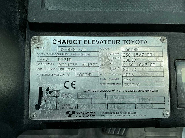 2016 toyota 02-8fgjf35 vorkheftruck - afbeelding 27 van  33
