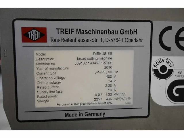2016 treif diskus sb rvs broodsnijmachine - afbeelding 9 van  9