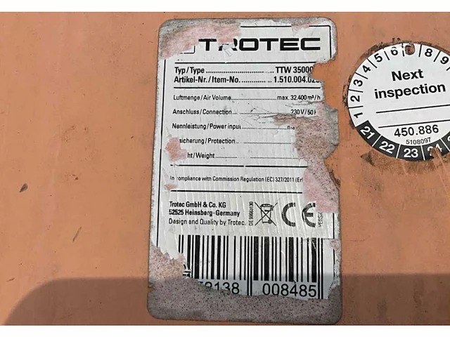 2016 trotec ttw 35000s industrie ventilator / afzuiging - afbeelding 7 van  7