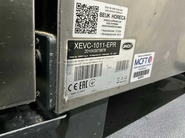 2016 unox xevc-1011-epr combisteamer - afbeelding 8 van  8