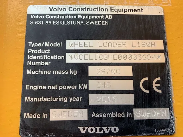 2016 volvo l180h shovel - afbeelding 47 van  51