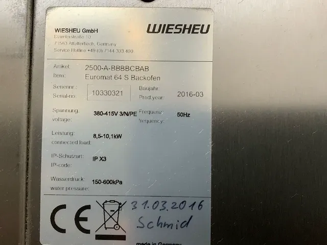 2016 wiesheu - bakkerijoven/dekoven combinatie - afbeelding 5 van  17