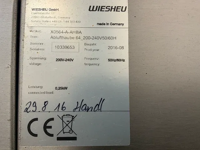 2016 wiesheu euromat 64l bakkerijoven combinatie - afbeelding 8 van  10
