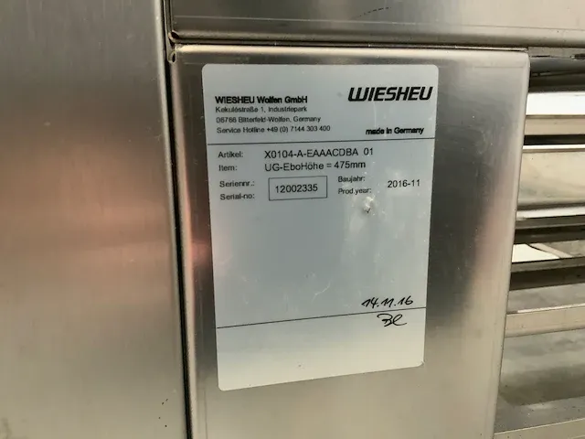 2016 wiesheu euromat 64l bakkerijoven combinatie - afbeelding 4 van  13