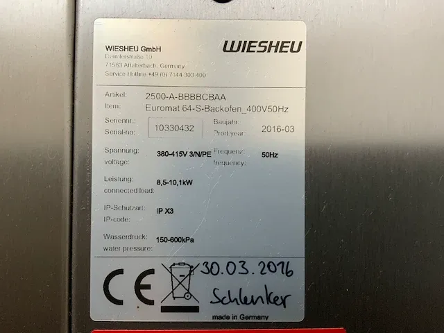 2016 wiesheu euromat 64s bakkerijoven - afbeelding 9 van  10