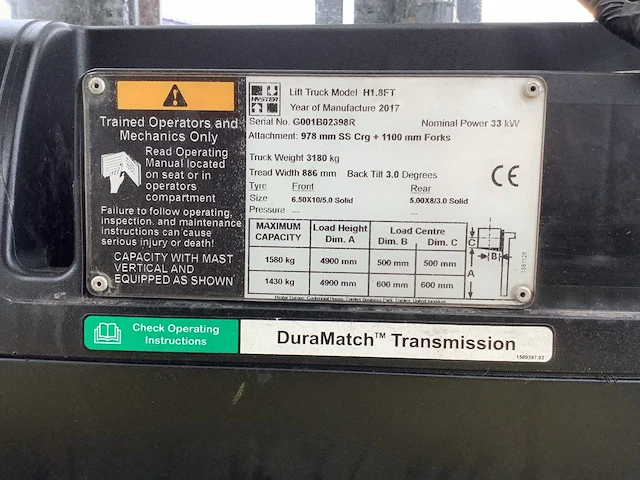 2017 - hyster - fortens - h1.8 ft - vorkheftruck - afbeelding 4 van  13