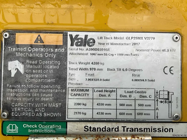 2017 - yale - glp25mx - vorkheftruck - afbeelding 6 van  14