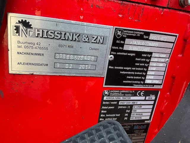 2017 antonio carraro sx 7800 ergit-st2 overige tractor - afbeelding 51 van  56