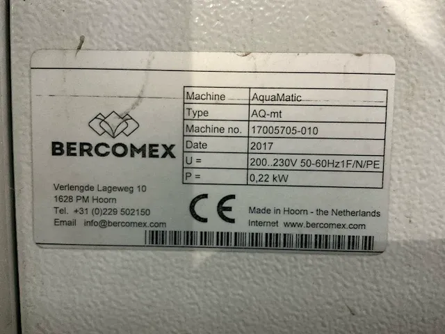 2017 bercomex aquamatic aq-mt emmervulmachine (automaat) - afbeelding 7 van  15