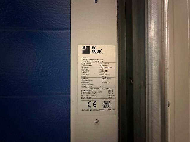 2017 bg door overheaddeur 80 mm ( 3,00x3,00 mtr) - afbeelding 8 van  8