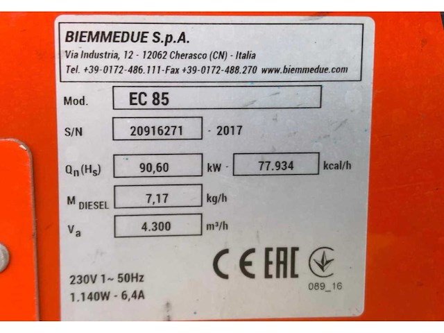 2017 biemmedue ec 85 diesel heater - afbeelding 8 van  8