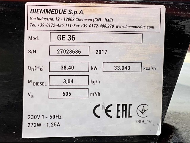 2017 biemmedue ge-36 heater - afbeelding 7 van  7