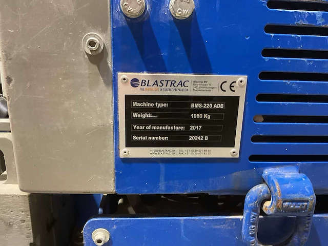 2017 blastrac bms-220adb tapijtstripper hydraulisch - afbeelding 5 van  8