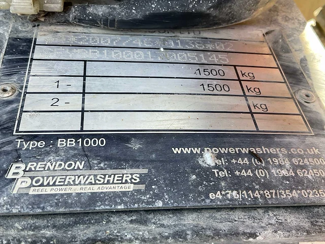 2017 brendon bbw1000 hogedrukreiniger aanhangwagen - afbeelding 8 van  16